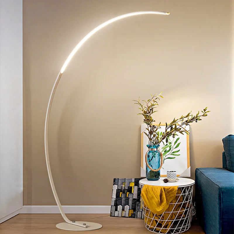 Modern LED Arc Floor Lamp (Dimmable, RGB & Remote Control)