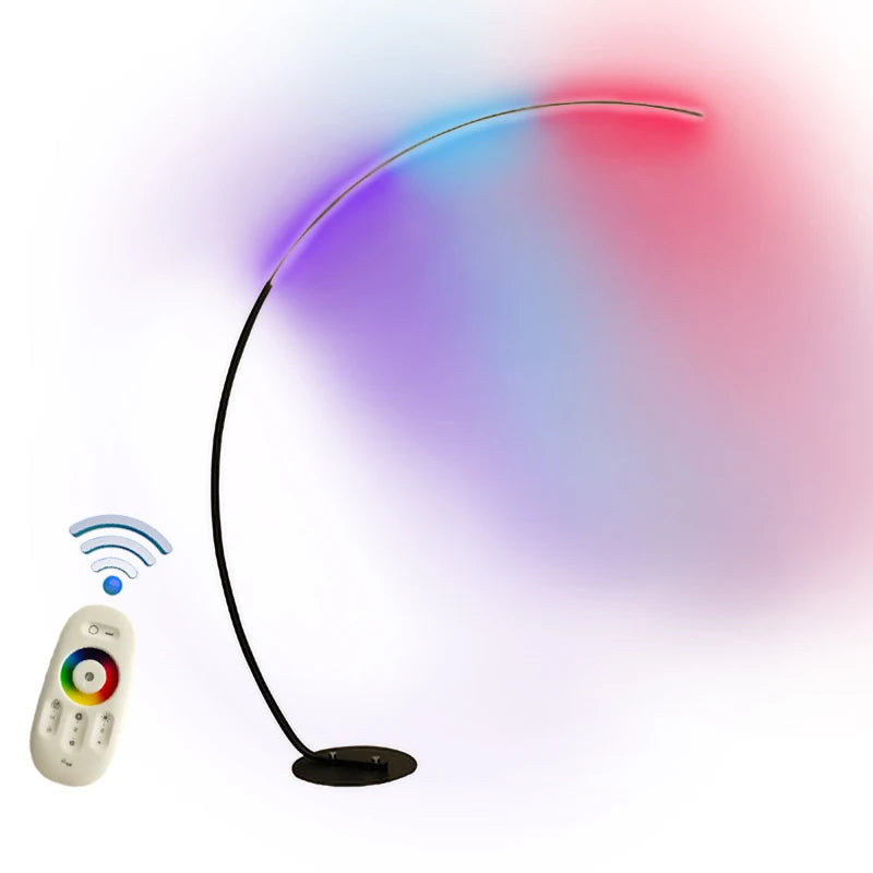 Modern LED Arc Floor Lamp (Dimmable, RGB & Remote Control)