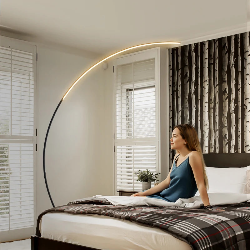 Modern LED Arc Floor Lamp (Dimmable, RGB & Remote Control)