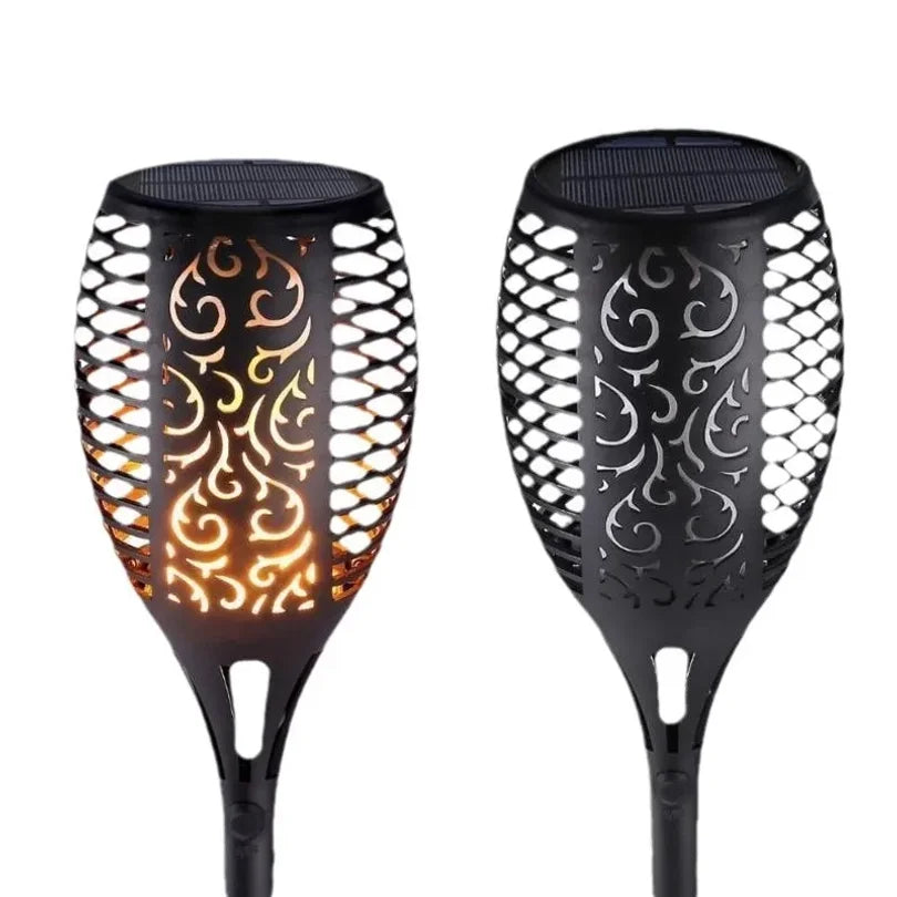LED Solar Flame Torch Light