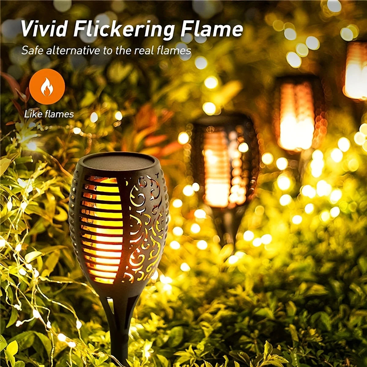 Solar Flame Outdoor Garden Lamp